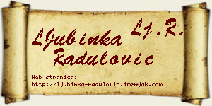 LJubinka Radulović vizit kartica